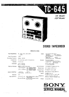 Sony TC-645 - Service Manual 